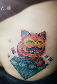 hip a lucky cat and diamond tattoo pattern image