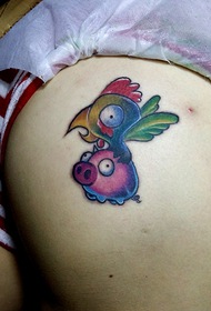 cute cartoon little pig chick tattoo 31117 - beautiful rose hip tattoo on the waist 31118 - female Hip dragon tattoo pattern