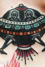 neck alien tattoo pattern