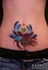 beauty belly color lotus tattoo pattern