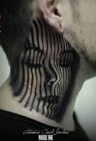 vrat nevjerojatan crno-bijeli tajanstveni ženski portret tetovaža uzorak