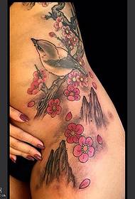 hips ink plum tattoo pattern