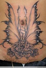 abdomen angel elf tattoo patroon