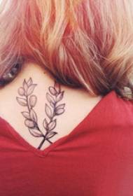 neck tattoo design girl neck black plant tattoo picture