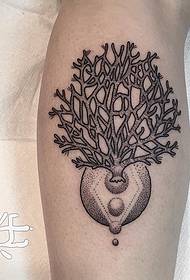 arm point thorn branches geometric personality tattoo pattern