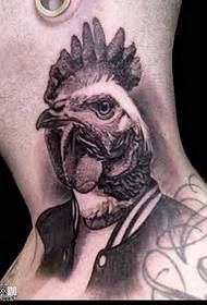 neck chicken head tattoo pattern