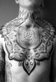 klatka piersiowa duży hipnoza czarny dekoracyjny wzór tatuażu