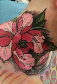 neck color very beautiful flower tattoo pattern