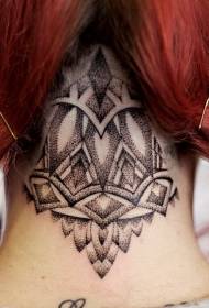 Gât model de tatuaj vanilat în stil baroc polka dot negru
