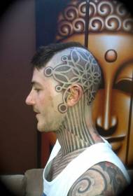 tête grise big dot peinture style original tatouage décoratif