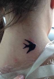 Tattoo swallow girl neck black swallow tattoo picture