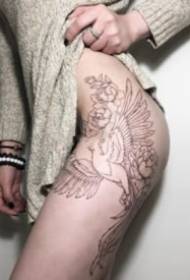 Жаночая сцягна збоку сэксуальная татуіроўка малюнак 30819- супер сэксуальныя жаночыя сцягна з малюнкамі татуіроўкі