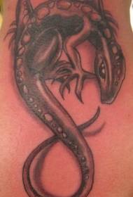 ramię czarny brązowy jaszczurka wieczny symbol tatuaż obraz