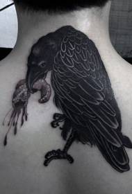 врат црни крвави узорак тетоважа врана