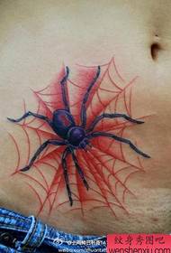 クモの巣と男の子の腹部のハンサムなクモのタトゥーパターン