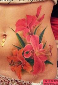 frumusețe burtă frumos frumos model de tatuaj floare de crin