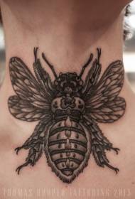 collu bello mudellu di tatuaggi di insetti neri è bianchi