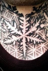 neck spectacular black prick Big snowflake tattoo pattern