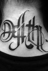 Vrat prekrasan crni tajanstveni uzorak tetovaža slova