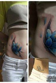 beautiful belly beautiful color lotus tattoo pattern