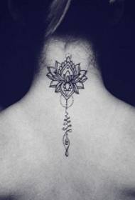 neck tattoo design girl neck black lotus tattoo picture