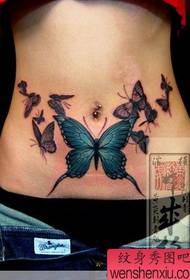 Beauty belly butterfly tattoo - Japanese Huang Yan tattoo works