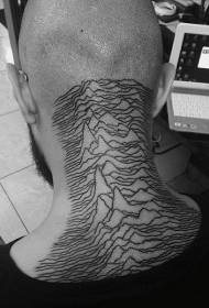 Neck simple black line mountain tattoo pattern