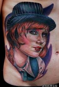 trebušna barva evropski in ameriški lepotni portretni vzorec tatoo