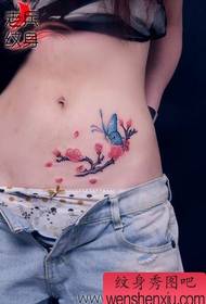 pattern ng kulay ng tiyan ng cherry butterfly tattoo pattern