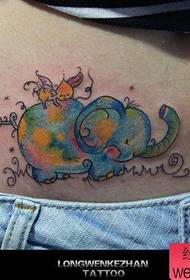 девојче стомак симпатична поп моделот на тетоважа на бебето слон