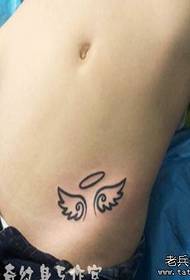 kagandahang tiyan sikat na magandang totem angel wing pattern ng tattoo