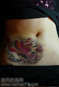 fashion classic beauty belly lotus tattoo pattern