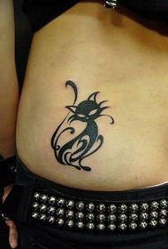 skönhet skinkor totem katt tatuering arbete