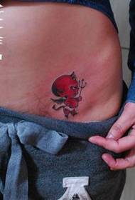 an alternative classic abdomen Europe and the United States small demon tattoo Pattern