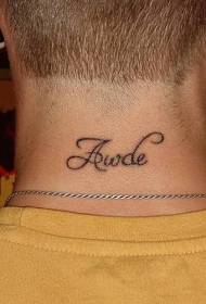 Patrón de tatuaje de letra de nombre de cuello masculino