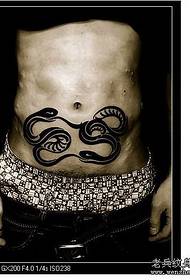 snake tattoo pattern: abdomen totem snake tattoo pattern