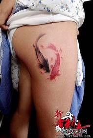 woman hip beautiful ink painting squid tattoo pattern