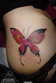 hip rose motýl tetování vzor