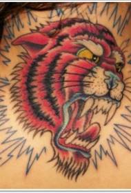 neck Color screaming tiger avatar tattoo pattern