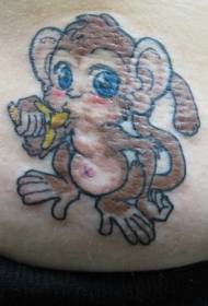 cute cartoon little monkey tattoo pattern
