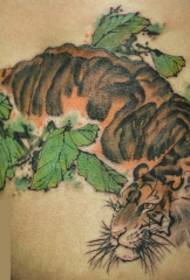 kwatangwalo tawada kwance kwance tiger din tattoo