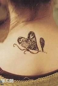 Neck Beauty Heart Tattoo Pattern