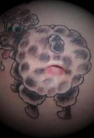 abdomen color cartoon sheep butt tattoo pattern