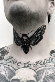 old school neck black night butterfly tattoo pattern