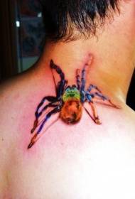 modèle de tatouage araignée aquarelle cou de mâle