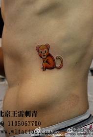 boys belly cartoon monkey tattoo pattern