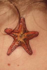 шея оранжевая морская звезда татуировки