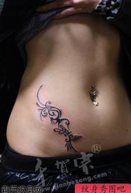 popular beauty belly totem vine tattoo pattern