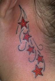 ženský krk barva hvězda tetování vzor