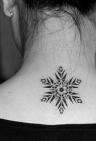 girls neck black snow totem tattoo
